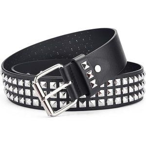 Women Y2K Stud Punk Rock Woman Girls Black Waist Belt for Cosplay Halloween